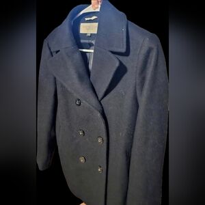 Elegant Navy Double-Breasted Coat